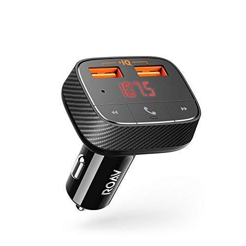 Roav Anker, SmartCharge F0 FM Transmitter/Bluetooth Receiver/Car Charger Bluetooth 4.2, 2 USB Ports, PowerIQ AUX Output (No Dedicated App)