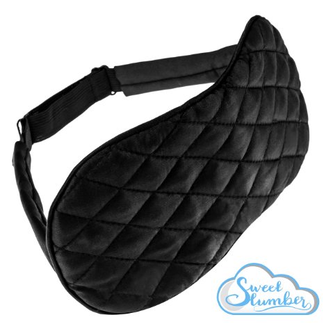 NEW QUILTED DESIGN Sleep Mask 1 Recommended Eye Mask Premium soft material Blackout technology Comfortable Adjustable Heavenly Sleep better today Sweet Slumber
