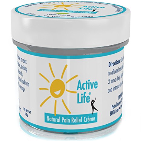 Active Life Natural Pain Relief Cream. 1 oz Travel Size. Nature's Remedy for Arthritis, Neuropathy & Fibromyalgia. Reduce Neck, Shoulder, Hip, Knee, Back Ache & Skin Irritations.