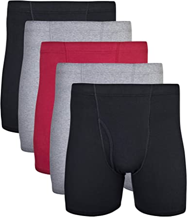 Gildan Mens Covered Waistband Boxer Briefs, Multipack