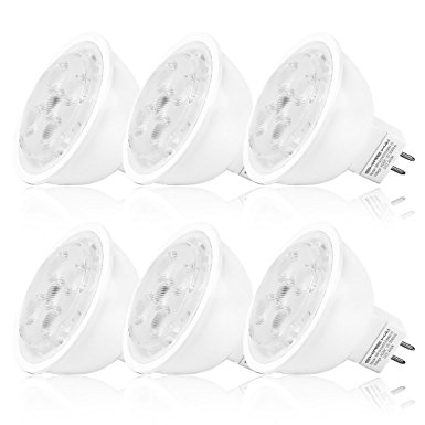 SHINE HAI MR16 LED Light Bulbs, 5.5W (40W Halogen Bulbs Equivalent), 380lm, 4000K Daylight White, 6-Pack