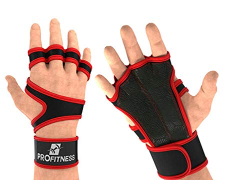 ProFitness Cross Training Gloves with Wrist Support by Non-Slip Palm Silicone Padding to avoid Calluses | For Weight lifting, WOD, Powerlifting & Gym Workouts | Ideal for Both Men & Women