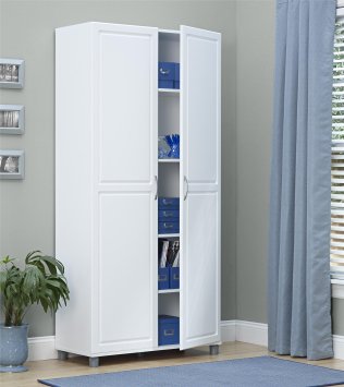 SystemBuild Kendall 36" Storage Cabinet, White Stipple