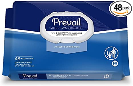 Prevail Personal Wipe, Bath Wipe Washcloth, 48 Pack, Soft Pack, Vitamin E/Aloe, WW-710 - Special 3 Pack