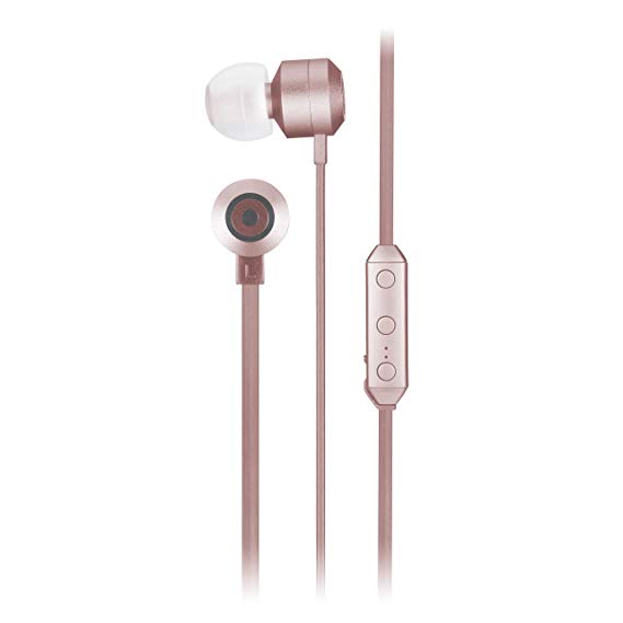 KitSound Ribbons Wireless Connectivity Tangle Free Earphones with In-Line Microphone - Rose Gold