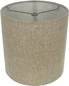 Urbanest Linen Drum Lamp Shade, 10-inch by 10-inch by 10-inch, Natural Flax, Spider-fitter