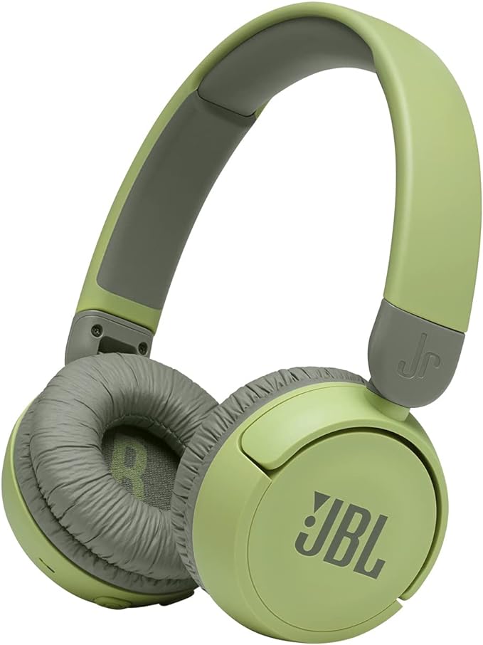 JBL JR310BT JBLJR310BTGRN Bluetooth Wireless Headphones for Kids, Volume Control Function, Customized Sticker Included, Up to Approx. 30 Hours Playback, Green, 2021 Model