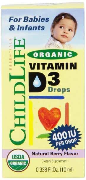 Child Life Organic Vitamin D3 Liquid Natural Berry 338 Fluid Ounce