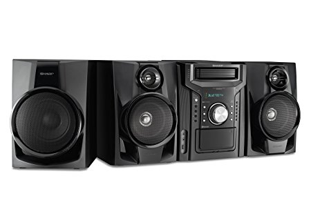 CD-BHS1050 Sharp 350W 5-Disc Mini Shelf Speaker/Subwoofer System with Cassette and Bluetooth