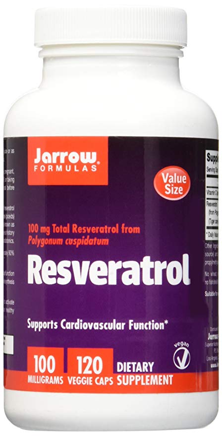 Jarrow Formulas Jarrow Resveratrol (100mg, 120 Vegan Capsules), 1 Units