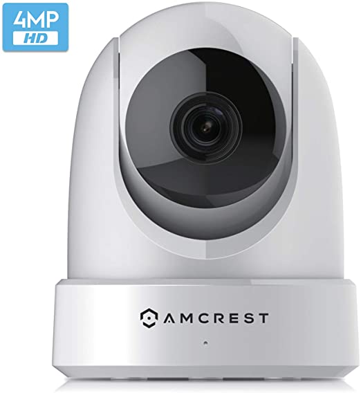 Amcrest 4MP UltraHD Indoor WiFi Camera, Security IP Camera with Pan/Tilt, Two-Way Audio, Night Vision, Remote Viewing, Dual-Band 5ghz/2.4ghz, 4-Megapixel @~20FPS, Wide 120° FOV, IP4M-1051W (White)