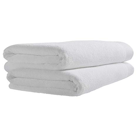 Rivet Popcorn Texture Organic Cotton Bath Towels, 2-Pack, Bright White