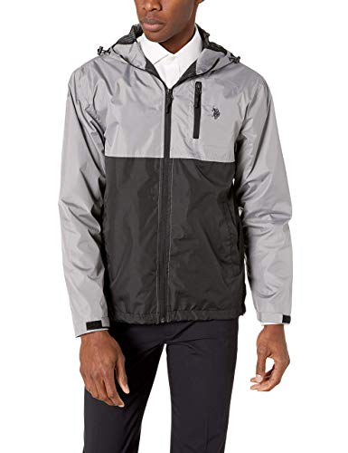 U.S. Polo Assn. Men's Hooded Color Block Windbreaker Jacket