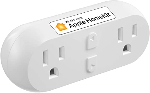 meross Smart Plug Dual WiFi Outlet Plug 2 in 1, Support Apple HomeKit, Siri, Alexa, Echo, Google Assistant, Nest Hub and SmartThings, Voice Control, Remote Control, Timer, No Hub Required, 1 Pack