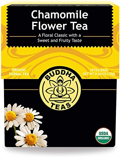 Organic Chamomile Flower Tea Leaves - Kosher, Caffeine-Free, GMO-Free - 18 Bleach-Free Tea Bags