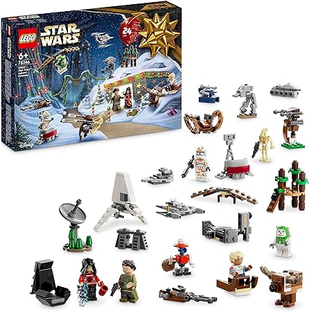 LEGO 75366 Star Wars Advent Calendar 2023 with 24 Gifts including 9 Characters, 10 Toy Vehicles and 5 Iconic Mini-Models, Christmas Countdown Gift for Kids and Fans