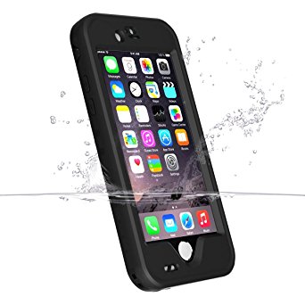 iPhone 6 Plus Waterproof Case, iThrough Waterproof, Dust Proof, Snow Proof, Shock Proof Case with Touched Transparent Screen Protector, Heavy Duty Protective Carrying Cover Case includes a 3.5mm AUX Cable for iPhone 6 Plus (5.5 inch) (Black)