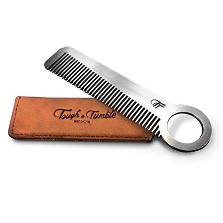 Tough & Tumble Metal Comb "The Revolve" with Leather Sheath
