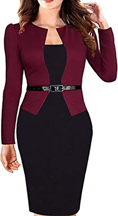 Babyonline Work Dresses for Women Business Office Elegant Bodycon Suits