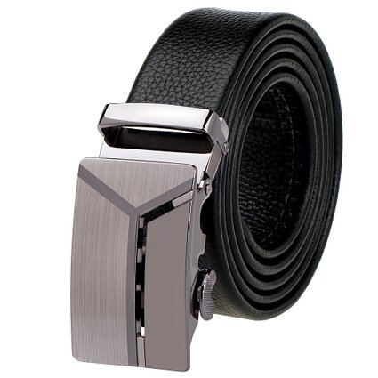 Vbiger Fashion Men's Ratchet Belt Automatic Buckle Full Grain Genuine Leather 35mm Wide