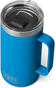 YETI Rambler 24 oz Mug, Vacuum Insulated, Stainless Steel with MagSlider Lid, Big Wave Blue