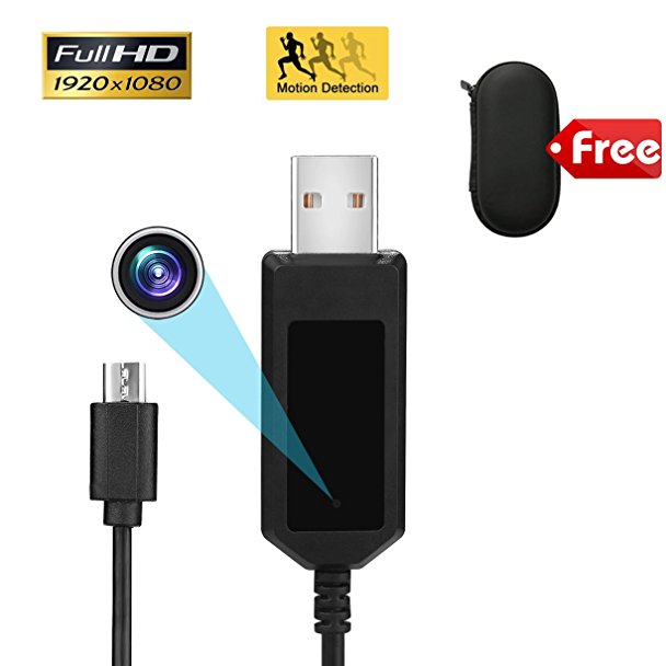 Security Camera - Bysameyee USB Charger Cable Cam 1080P Mini DVR Video Recorder for Indoor Home Office (For Android)
