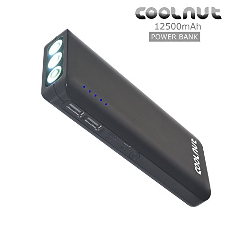 COOLNUT CMPBAG-32 12500 mAh Power Bank "Dual USB Port with Dual Input" (Black)