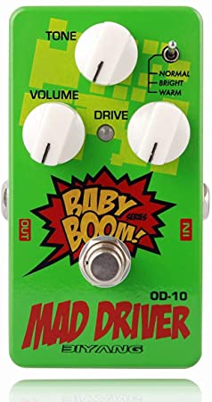 Biyany Guitar Overdrive Pedal, OD-10 Mad Driver Pedal Guitar, 3 Modes Guitar Pedal Overdrive with Ture Bypass, Baby Boom Series