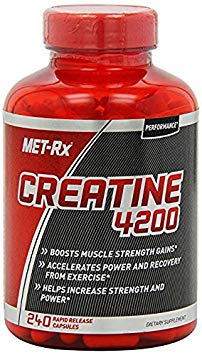 MET-Rx Creatine 4200 Supplement, Supports Muscles Pre and Post Workout, 470 Capsules (470 Count)