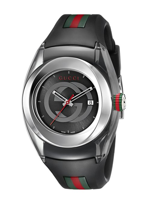 Gucci SYNC L YA137301 Stainless Steel Watch with Black Rubber Band