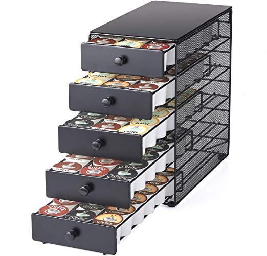 NIFTY Solutions 90 K-Cup Capacity 5-tier Coffee Pod Storage Drawer, Satin Black