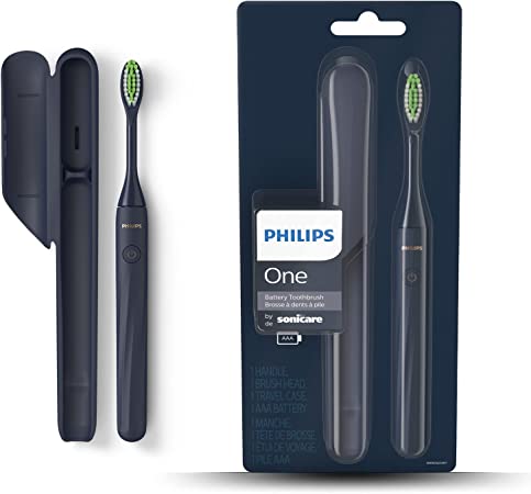 Philips One Battery Toothbrush - Electric Toothbrush in Midnight Blue (Model HY1100/04)