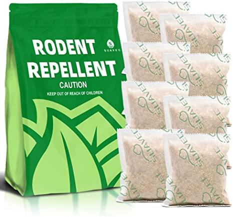 SUAVEC Rodent Repellent, Mouse Repellent Granules, Mice Repellent, Rat Repellent for House, Peppermint Oil to Repel Mice and Rats, Rat Deterrent, RV Mint Mice Repellent, Mice Away Repellant-8 Pouches