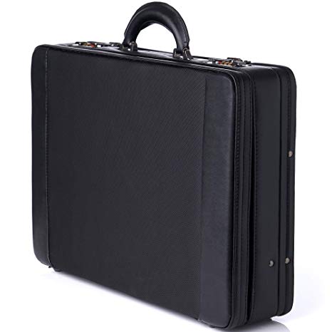 Alpine Swiss Expandable Attache Case Dual Combination Lock Hard Side Briefcase Black