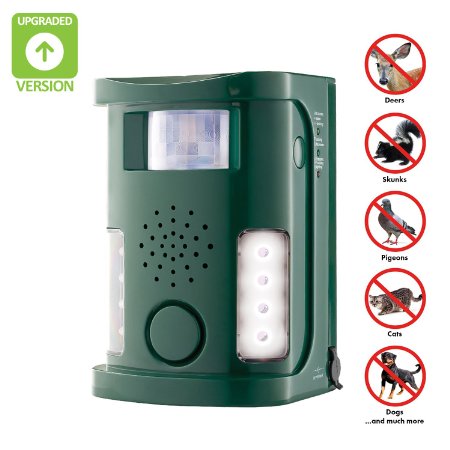 Hoont8482 Robust Electronic OutdoorIndoor Animal and Pest Repeller - Motion Activated NEW VERSION