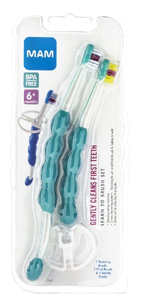 MAM Learn to Brush Set, 6 Months, Colors May Vary (Discontinued by Manufacturer)