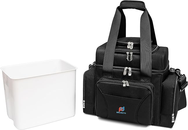 Large Cooler Bag (15x12.5x9 in) with Leakproof Hard Liner. Two Insulated Compartment, Heavy Duty Fabric, Thick Insulation, Reinforced Stiches, Multiple Pockets, Durable Zipper.