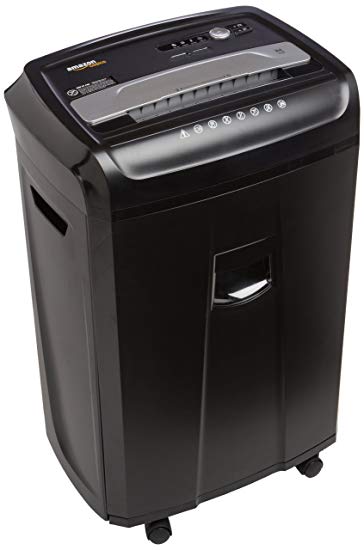 AmazonBasics 24-Sheet Cross-Cut Paper, CD, and Credit Card Shredder with Pullout Basket