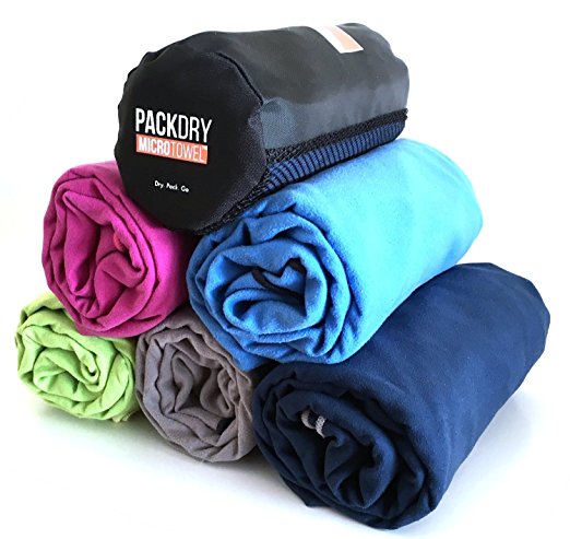 Quick Dry Microfiber Travel Towel - Ultra Compact Absorbent for Sports Beach Swim Gym Backpacking