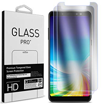 Galaxy A8 Plus Screen Protector, CoverON 2 Piece Premium Slim Fit Tempered Glass Screen Protectors for Samsung Galaxy A8 Plus 2018 - HD Clear