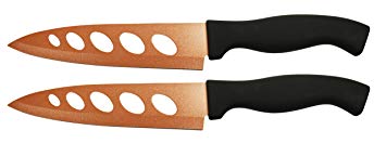 Set of 2 Copper Knives! 6.25" Blade - As Seen on TV Never Sharpen Knives! Stays Sharp Forever! Effortless Clean Cuts Every Time! Ideal for Chopping, Dicing, Mincing, and More! (2)