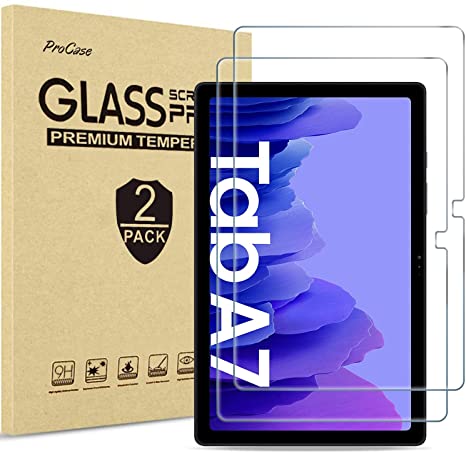 [2 Pack] ProCase Galaxy Tab A7 10.4 2020 Screen Protector T500 T505 T507, Tempered Glass Screen Film Guard for 10.4 Inch Galaxy Tab A7 2020 Tablet SM-T500 SM-T505 SM-T507