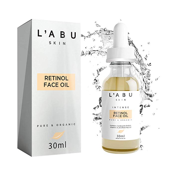 L'ABU SKIN | Retinol Face Oil 30ml | Organic Turmeric COQ10 Rosehip Oil Vitamins A and E | Intense Clinical Grade Anti Ageing Serum | Cruelty Free 100% Vegan Facial Enhancer Moisturiser