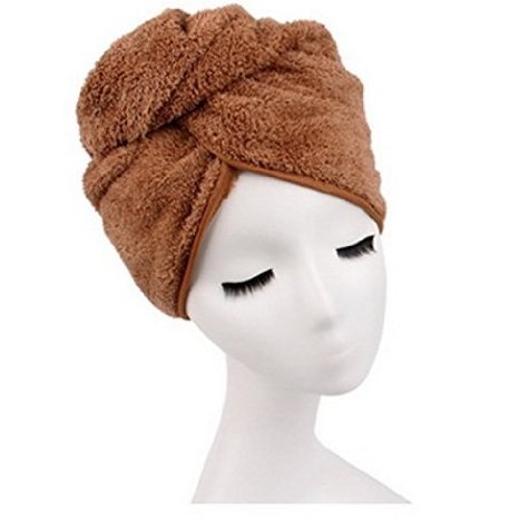 Shintop Sweet Type Dry Hair Cap Sweet Superfine Fiber Soft Towel Bath Head Wrap Turban (Coffee)