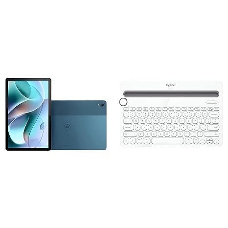 Motorola Tab G70 8GB RAM 512GB Storage with Logitech K480 Wireless Multi-Device Keyboard - White