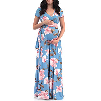 Maternity Short Sleeve Dress with Belt - Made in USA