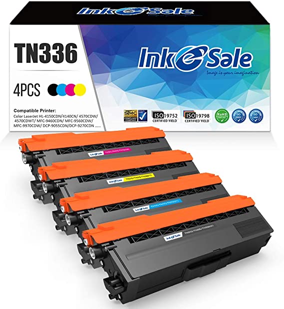 INK E-SALE Compatible Toner Cartridge Replacement for Brother TN336 TN315 TN310 TN331 (KCMY, 4-Pack), for use with Brother HL-L8350CDW HL-4150CDN MFC-L8850CDW MFC-9970CDW MFC-L8600CDW Printer