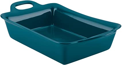 Rachael Ray Solid Glaze Ceramics Bakeware / Lasagna Pan / Baker, Rectangle - 9 Inch x 13 Inch, Teal