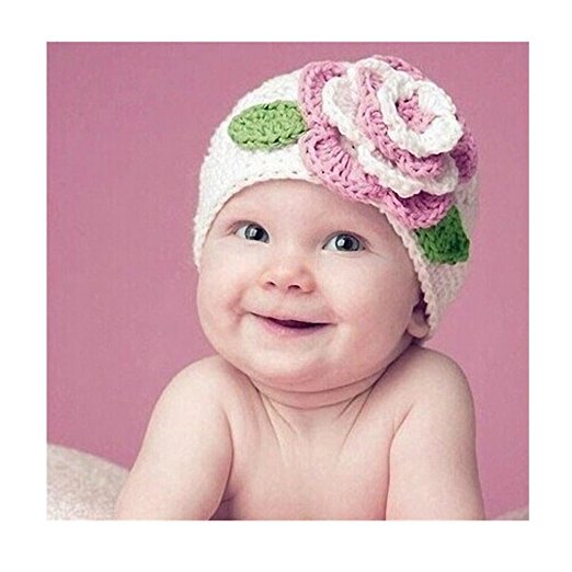Iuhan® Cute Big Flower Baby Kids Infant Toddler Girl Warm Beanie Knit Hat Cap