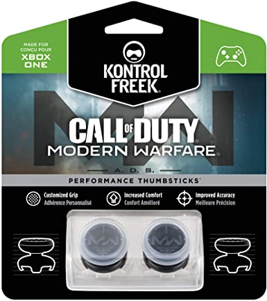 KontrolFreek Call of Duty: Modern Warfare - A.D.S. Performance Thumbsticks for Xbox One Controller | 2 High-Rise, Concave | Transparent/Black